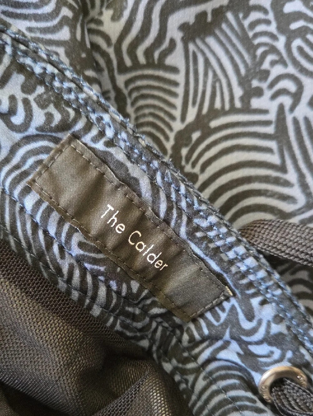 Onia Blue Black Wave Pattern Hybrid Swim Shorts Men's Size 34